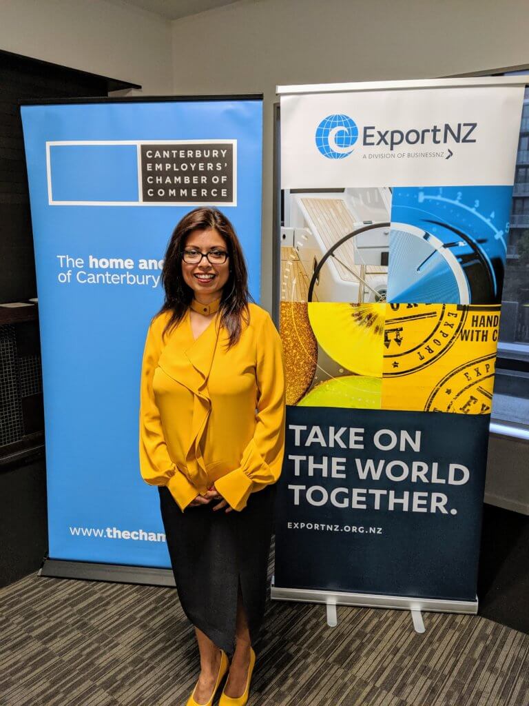 Hema Dey keynote at Export New Zealand Breakfast in Christchurch